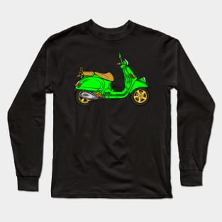 Green Scooter Long Sleeve T-Shirt